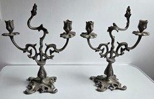 Paar Antiker Kandelaber Kerzenleuchter Girandolen Jugendstil Floral