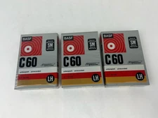 BASF C60 Unrecorded Compact Cassette 2 X 30 Min Clamshell - Lot Of 3