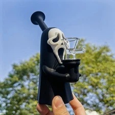 6.3" Faceless Man Hookah Smoking Silicone Bong Water Pipe + Glass Bowl