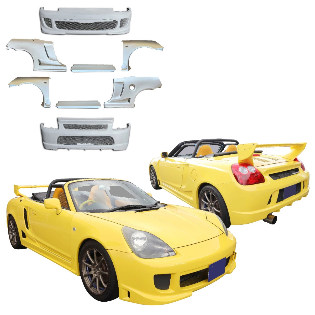 アンジェラとサティとティリカとエリザベス　TOP8プロモ ModeloDrive FRP TR-VM80 Wide Body Kit 8pc MRS for MR2 Spyder