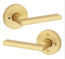 Kwikset 730HFLRDT Halifax Privacy Door Lever Set - Brass