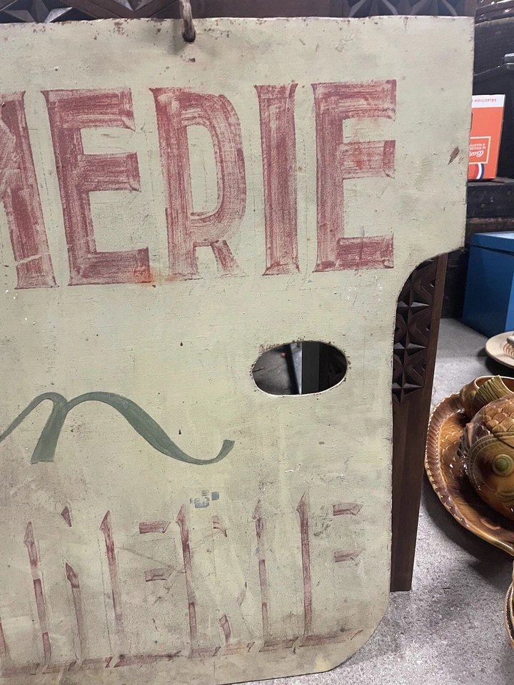 Enseigne Ancienne Parfumerie Maroquinerie Tôle Palette Peinture Plaque Émaillé - Photo 4/4