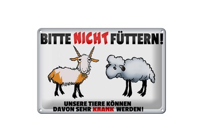 mrdeco Metall Schild 20x30cm bitte nicht füttern Tiere krank Deko Blechschild