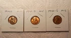 1940 P-D-S Lincoln Wheat Cents BU/Uncirculated Red Pennies