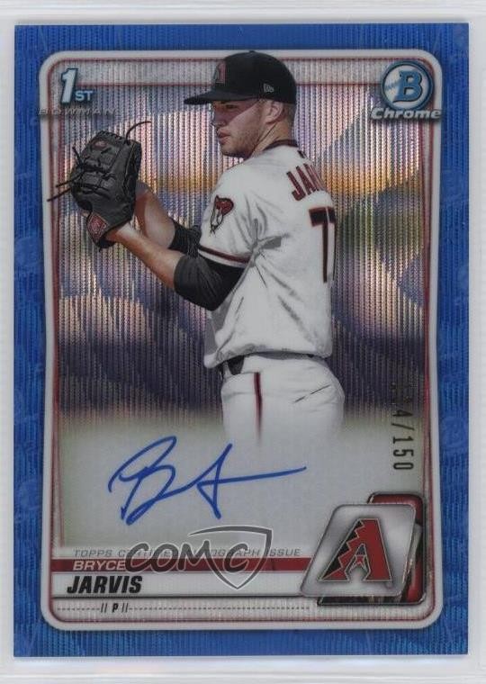 2020 Bowman Draft Chrome Picks Blue Wave Refractor /150 Bryce Jarvis Auto 17lu