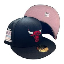 New Era Chicago Bulls 59FIFTY Fitted Hat 6X NBA Champions Side Patch Size 7 1/2