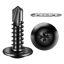 650 PCS 8x3/4" Black Self Tapping Screws 410 Stainless Steel Truss Head