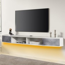 Floating TV Stand with Charging Station Wall Mounted TV Console