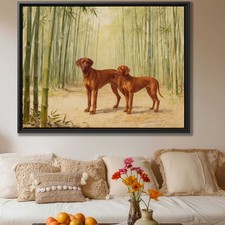 Rhodesian Ridgeback Dog Oil Painting Canvas Print Wall Art for Living Room Decor