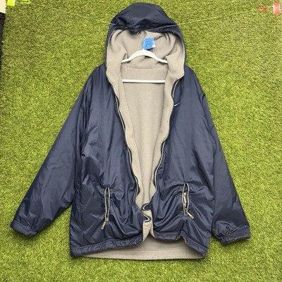 Nike Reversible Jacket Mens Medium Rain Coat Blue Fleece Lined Windbreaker Y2K