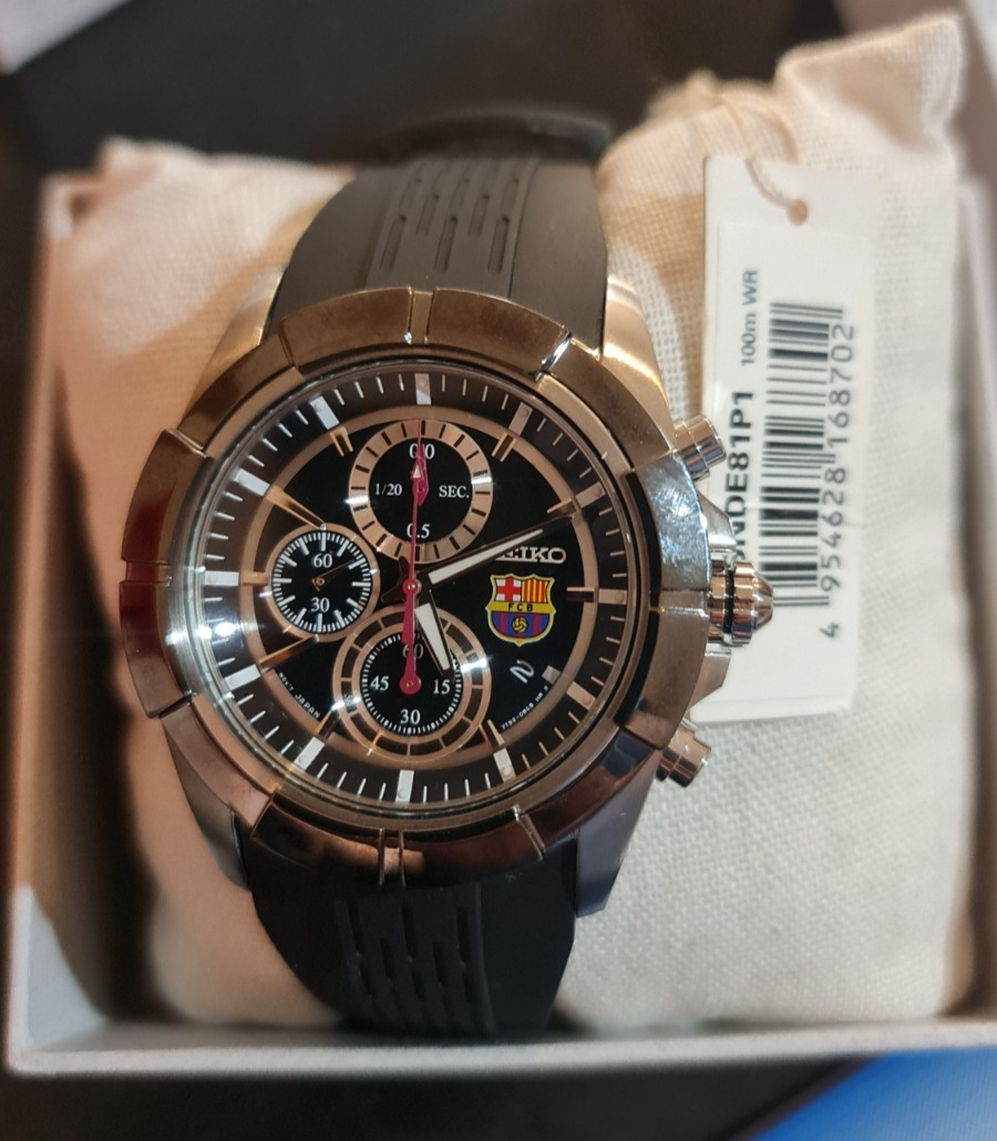 SEIKO LORD SNDE81P1 FCB BARCELONA Football Chronograph Watch