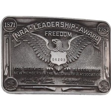 New National Rifle Nra Gun Rights 2nd Western Eagle 80s NOS Vintage Belt Buckle