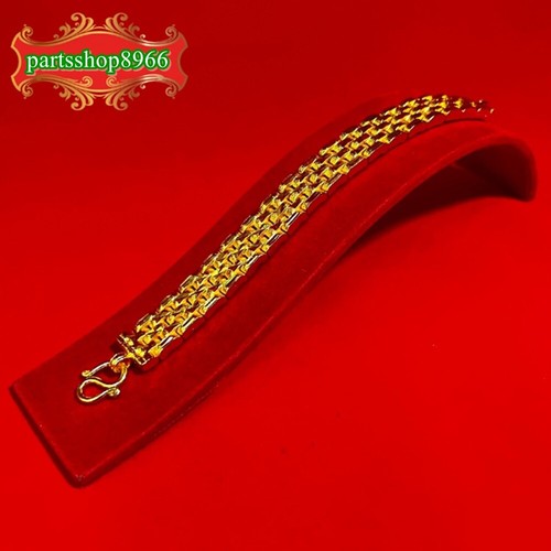 Thai Gold 24k Solid Yellow Chain Pendant Bracelet Gem Jewelry 6.5 - 8 inches - Picture 9 of 9