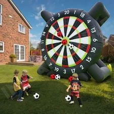 10FT Giant Outdoor Inflatable Soccer Golf Darts Board + 8 Soccer Balls & Blower