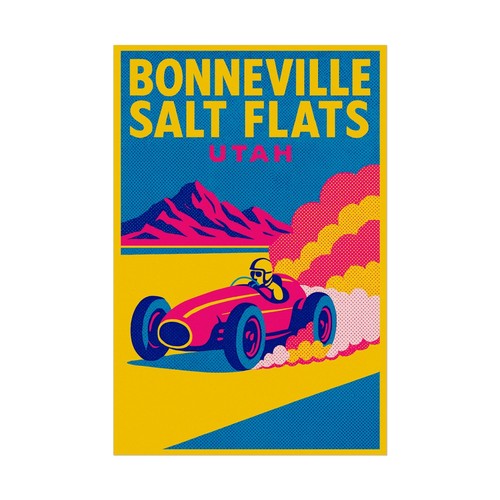 Bonneville Salt Flats Rolled Posters Souvenir Travel Utah Racing - Picture 14 of 17