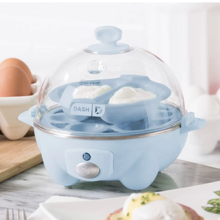 DASH Rapid Egg Cooker 7-Capacity 360W Blue for Hard Soft Boiled Poached Eggs