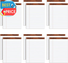 8.5 X 11 3/4 Legal Pads, 12 Pack, the Legal Pad Brand, Wide Ruled, White Paper,