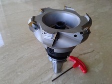 5" 45 degree indexable face mill, w. Extra 20 SEAN42AFTN inserts, CAT40 arbor