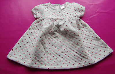Baby Mädchen Kleid kurzarm weiß rot gefüttert  GR.74 NEU mit Etikett