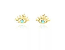 Evil Eye Cute Gold Plated Stud Earrings
