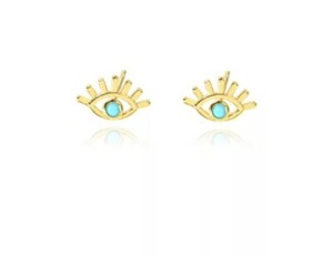Authentic Evil Eye Cute Gold Plated Stud Earrings