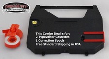 Two PK Brother Compactronic 380 Typewriter Ribbon Cartridge  Correction Tape