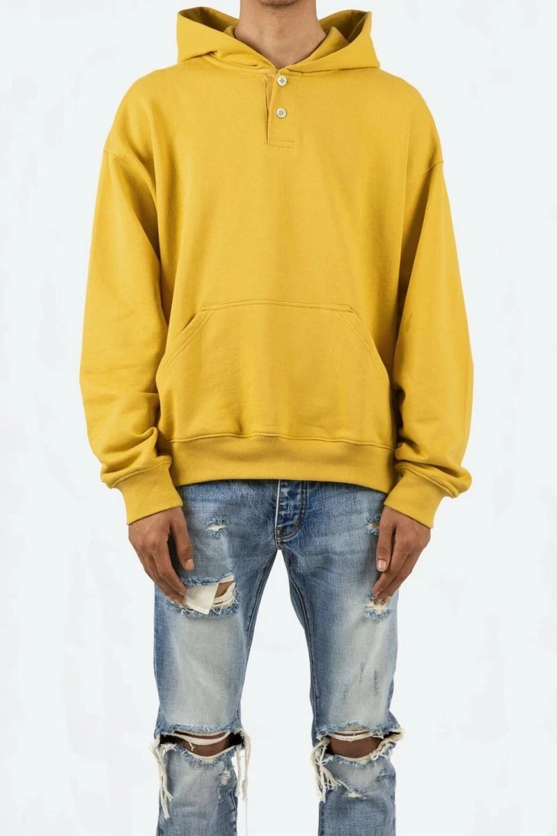 MNML Essential Henley Hoodie - Mustard | eBay
