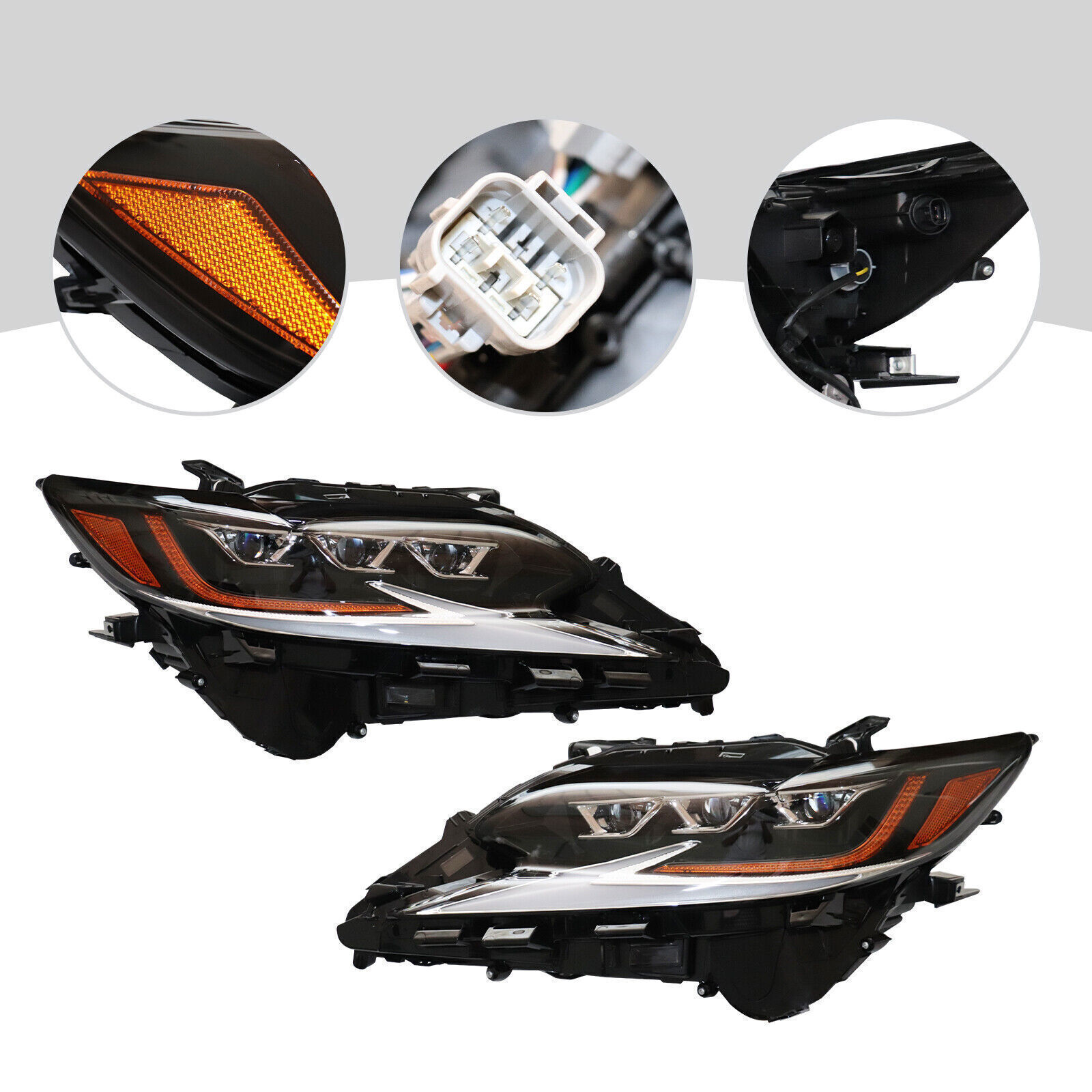 Triple LED Headlights For 20132018 LEXUS ES ES300h ES350 Headlight