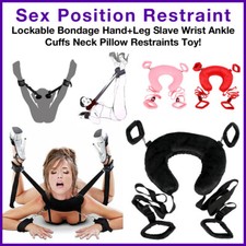 Plush Sex Position Restraint with Padded Neck Pillow, Wrist Cuffs, Ankle Cuffs