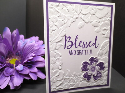 4 Blessed Embossed Cards: Handmade Stampin Up Card, You Choose the SENTIMENT