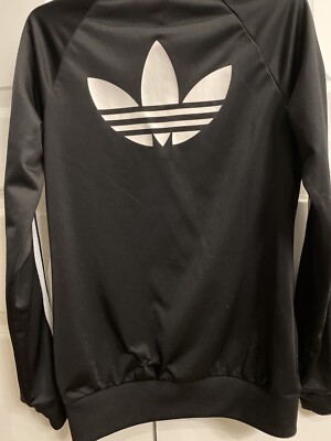 adidas track jacket with logo on back