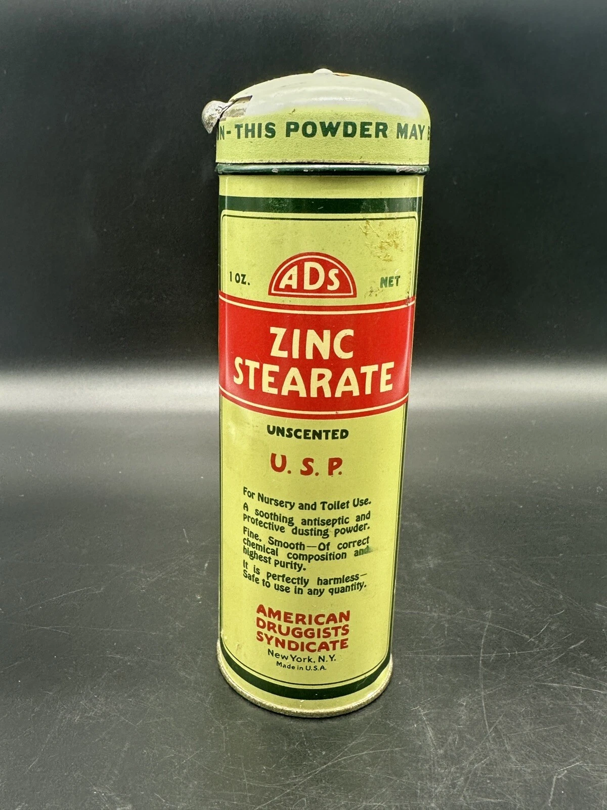 American Druggist Syndicate ADS Zinc Stearate Baby Powder Tin w/Contents 1926
Opens in a new window