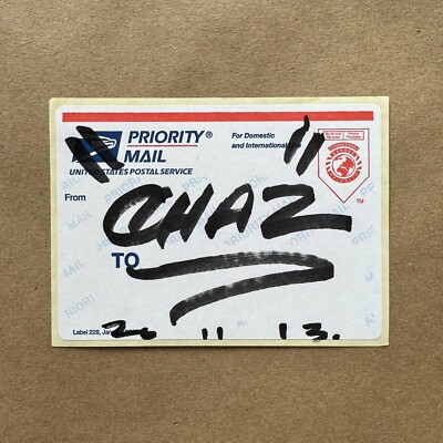 Chaz Bojorquez Signed Usps Priority 228 Sticker Label Graffiti Art Handstyle LA