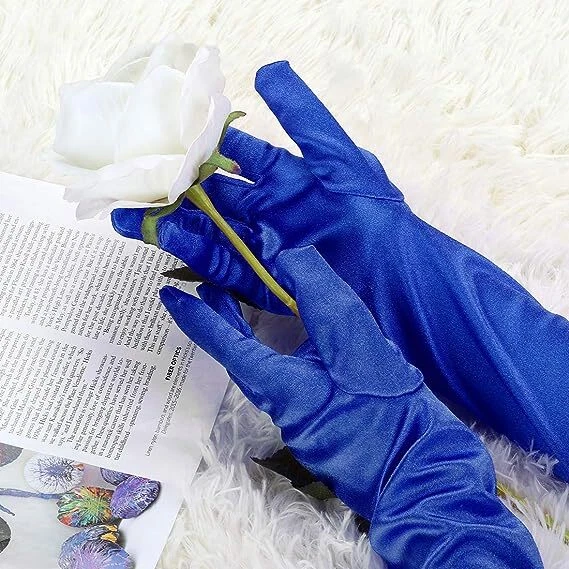 Guantes de noche de satén de 21,7"" largos para fiesta baile codo hasta el brazo ópera juegos con disfraces dama Foto 4 de 4