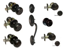 Oil Rubbed Bronze door knobs Locks round entry bedroom closet deadbolt handles