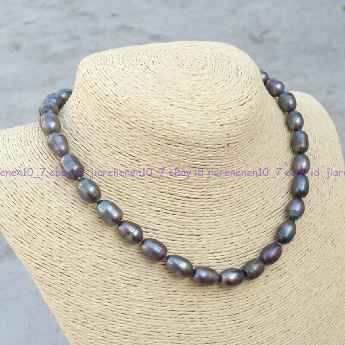 Stunning Natural 11-13mm Tahitian Baroque Black Pearl Necklace