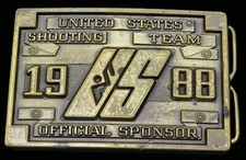 1988 United States Shooting Team Seoul Korea Olympics Vintage Belt Buckle