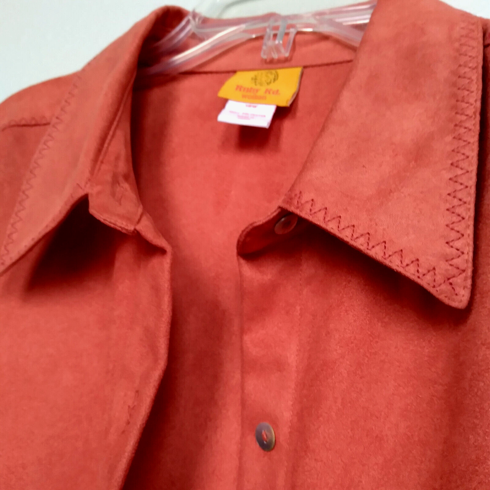 Ruby Rd Blouse Jacket Terracotta Orange Polyester… - image 4