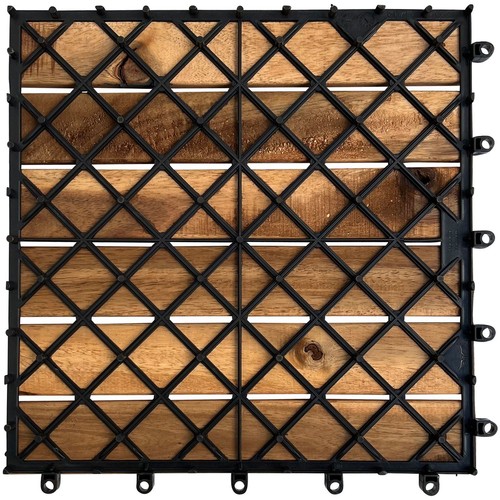 10x Terassenfliesen 0,9m² Bodenbelag Akazienholz 30x30cm Klickfliesen Balkon - Bild 5 von 8
