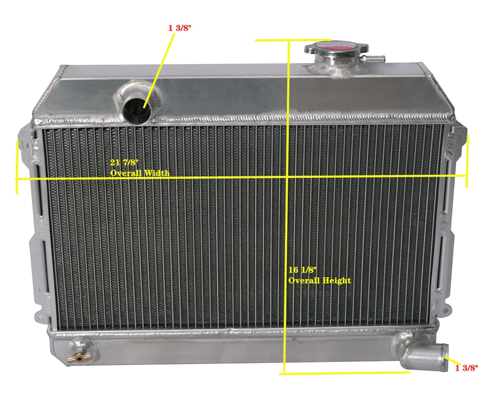 2"Core Thick Aluminum Radiator For 1968-73 Datsun 510/1600/2000/521 Pickup 1.6L - Image 2 of 4