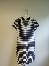 Michael Kors Dress womens XS jersey blue white stripe lace up sailor womens