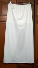 NWT DAVIDS BRIDAL SZ L LONG WHITE CONTROL TOP SLIMMING LYCRA-PANEL SLIP HI SLIT 
