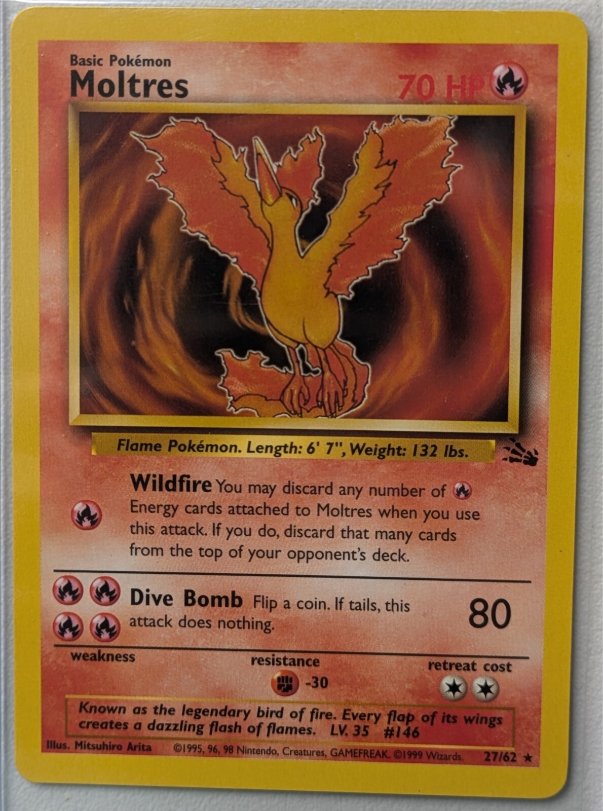 Pokemon TCG Moltres 27/62 Fossil Regular - Near Mint