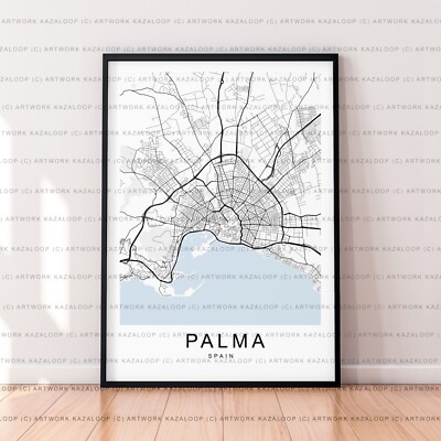 Palma Spanien Karte Druck Poster ungerahmt Palma Kunstwerk modern minimal Wandgestaltung