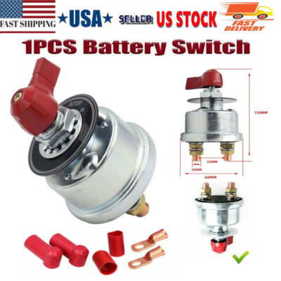 Heavy Duty Master Battery Quick Disconnect Power Cut Shut Off Switch 300A 12V US