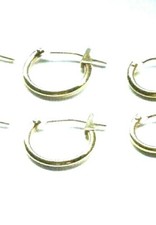14KT Gold Small 1MM X 12MM Hoop Earrings - Gift Box - FREE SHIPPING 