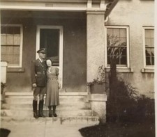 VINTAGE ORIGINAL PHOTO: Military Man Wife Posing - 1940's