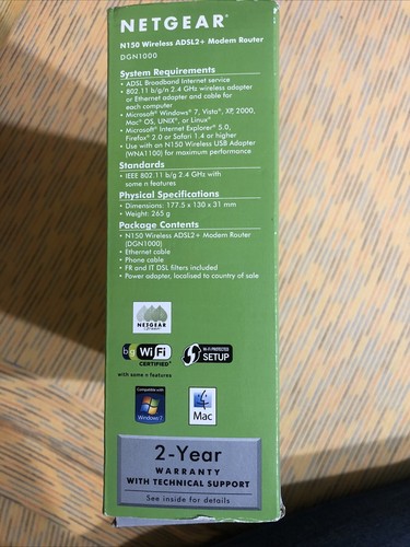 Router Modem Netgear N150 Wireless ADSL2+ - Afbeelding 5 van 8