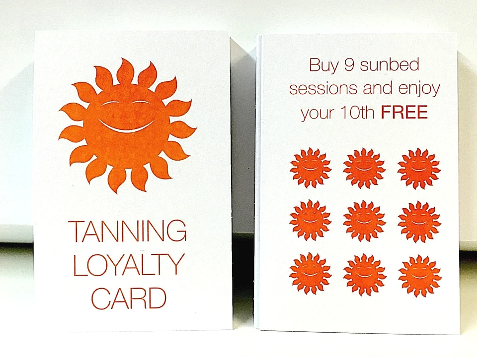 50 SALON SUNBED TANNING LOYALTY CUSTOMER CLIENT RETENTION REWARD CARDS