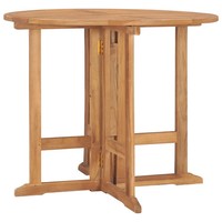 Klappbarer Garten-Esstisch Ø90X75 Cm Massivholz Teak